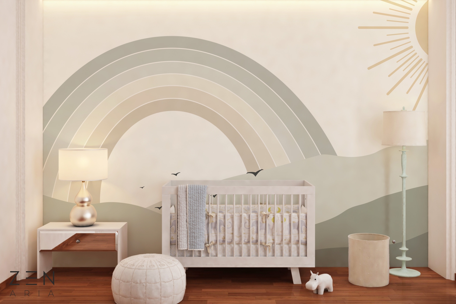 Hills and Sun Dealuri si Soare Mural Wallpaper Fototapet Personalizat Zenaria Tapet Harmony Heights