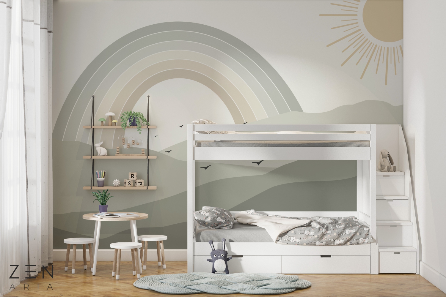 Hills and Sun Dealuri si Soare Mural Wallpaper Fototapet Personalizat Zenaria Tapet Harmony Heights