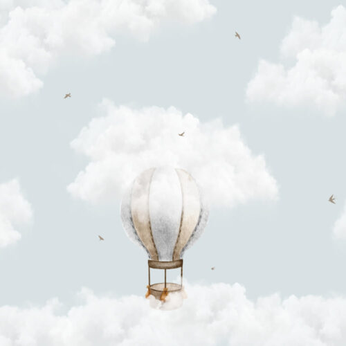 Hot Air Ballon and Birds Nori si Cer Mural Wallpaper Fototapet Personalizat Zenaria Tapet Floating Dreams