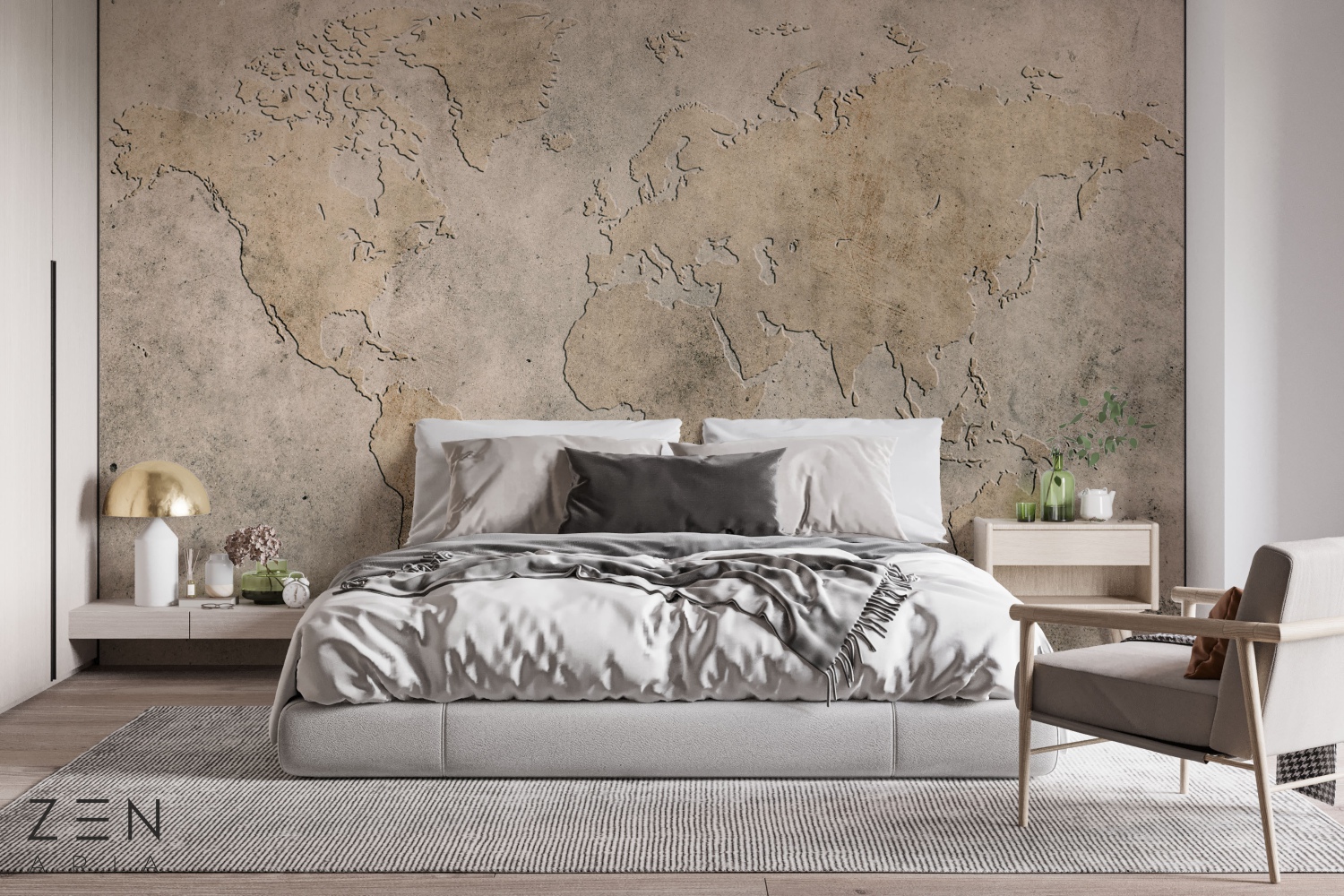 Map and Cement Textura si Harta Mural Wallpaper Fototapet Personalizat Zenaria Tapet Olden Outlines