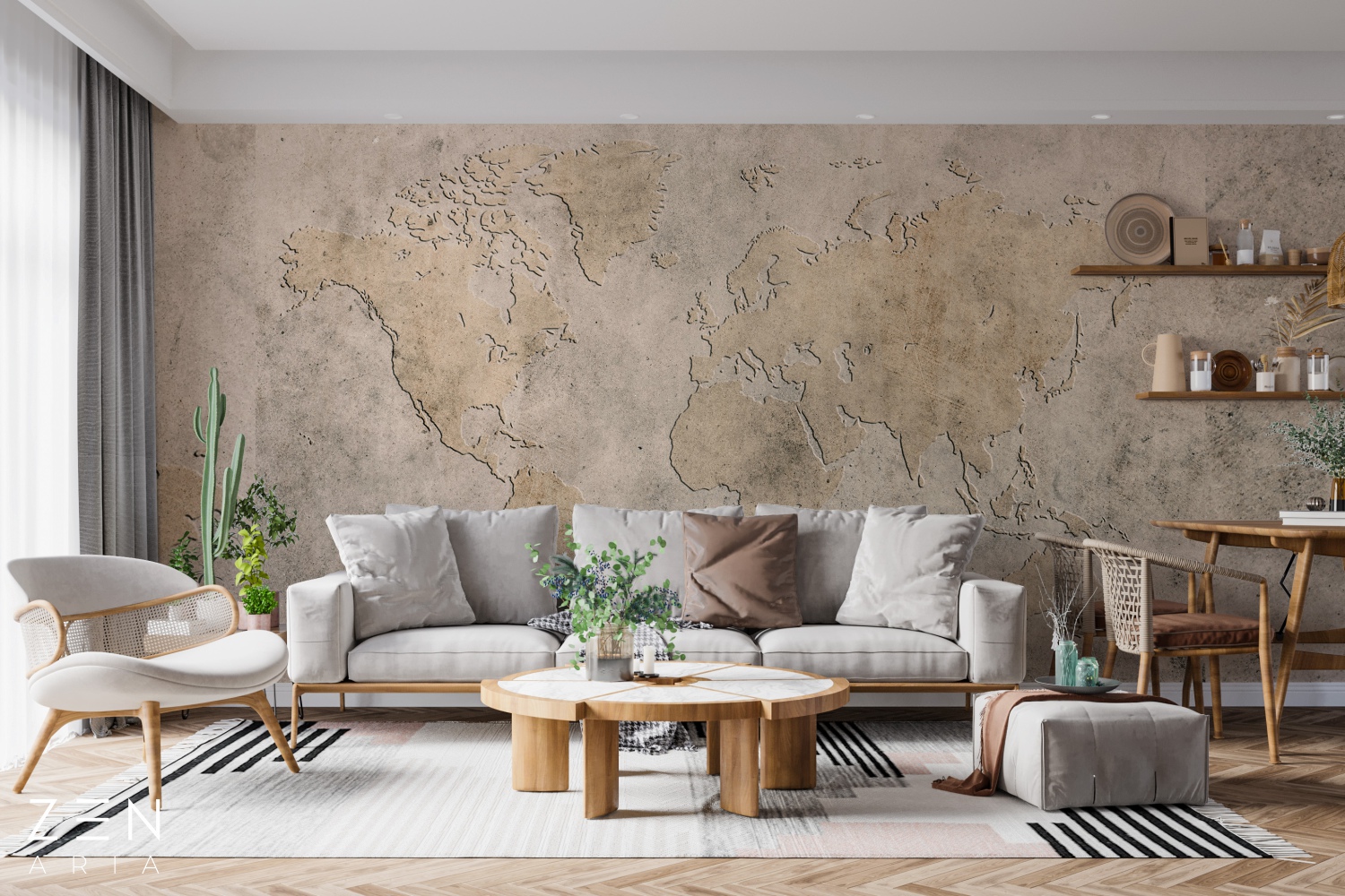 Map and Cement Textura si Harta Mural Wallpaper Fototapet Personalizat Zenaria Tapet Olden Outlines