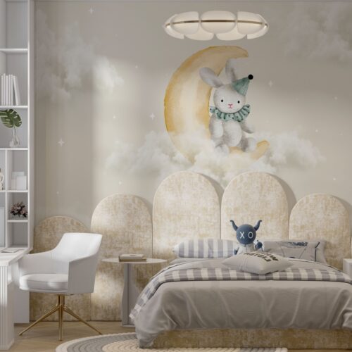 Moon and Sky Stele si Nori Mural Wallpaper Fototapet Personalizat Zenaria Tapet Lunar Rabbit