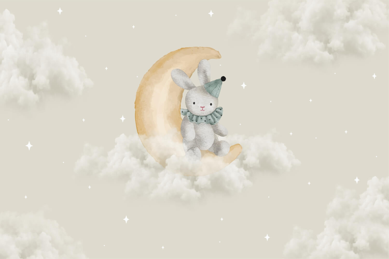 Moon and Sky Stele si Nori Mural Wallpaper Fototapet Personalizat Zenaria Tapet Lunar Rabbit