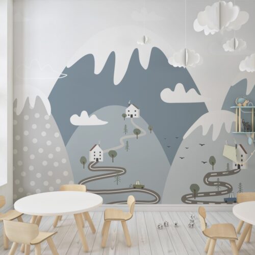 Mountain and Story Peisaj si Montan Mural Wallpaper Fototapet Personalizat Zenaria Tapet Alpine Shelters
