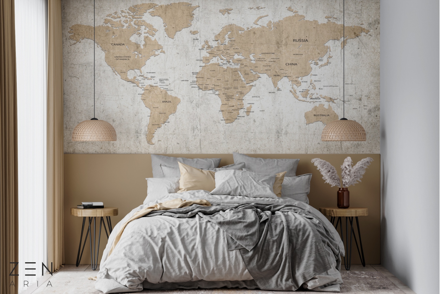 Old and Map Harta si Glob Continente Mural Wallpaper Fototapet Personalizat Zenaria Tapet Rustic Globe