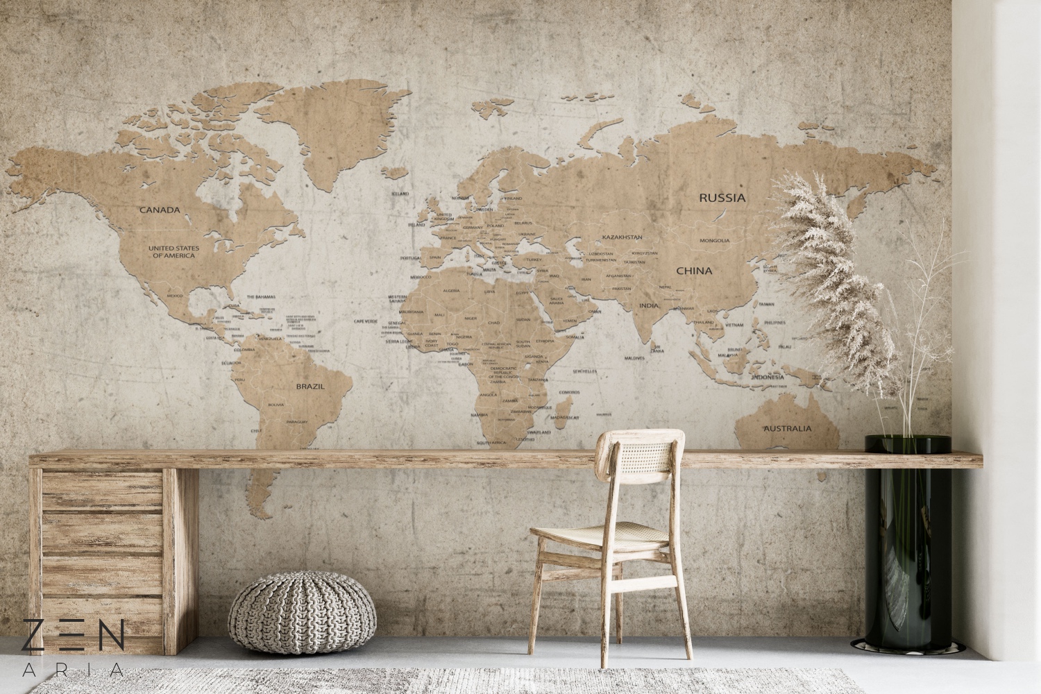 Old and Map Harta si Glob Mural Wallpaper Fototapet Personalizat Zenaria Tapet Rustic Globe