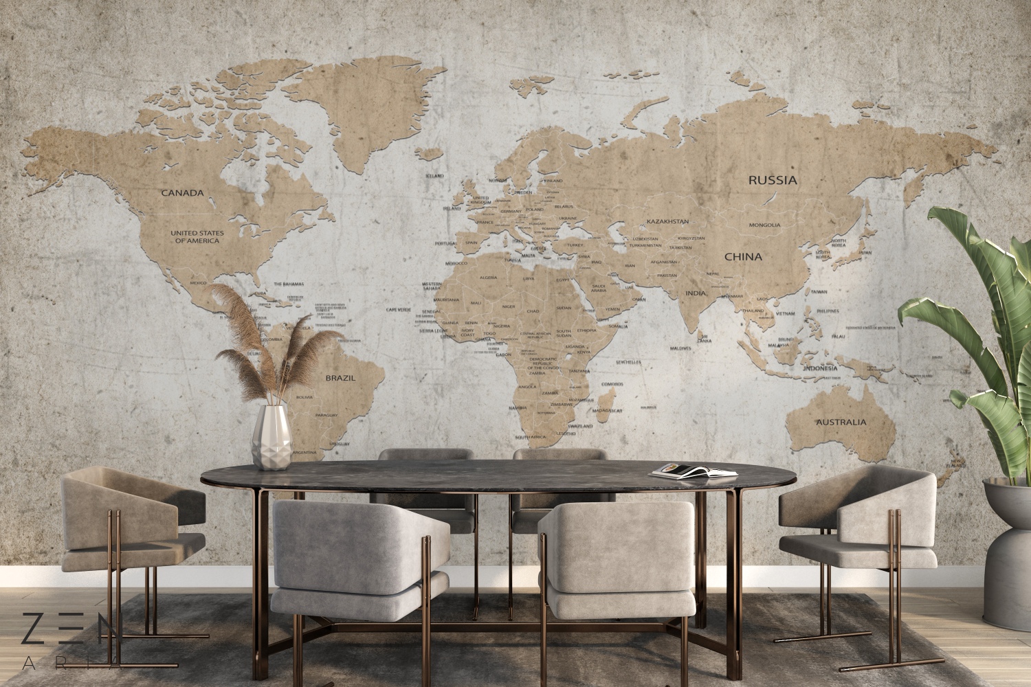 Old and Map Harta si Glob Mural Wallpaper Fototapet Personalizat Zenaria Tapet Rustic Globe