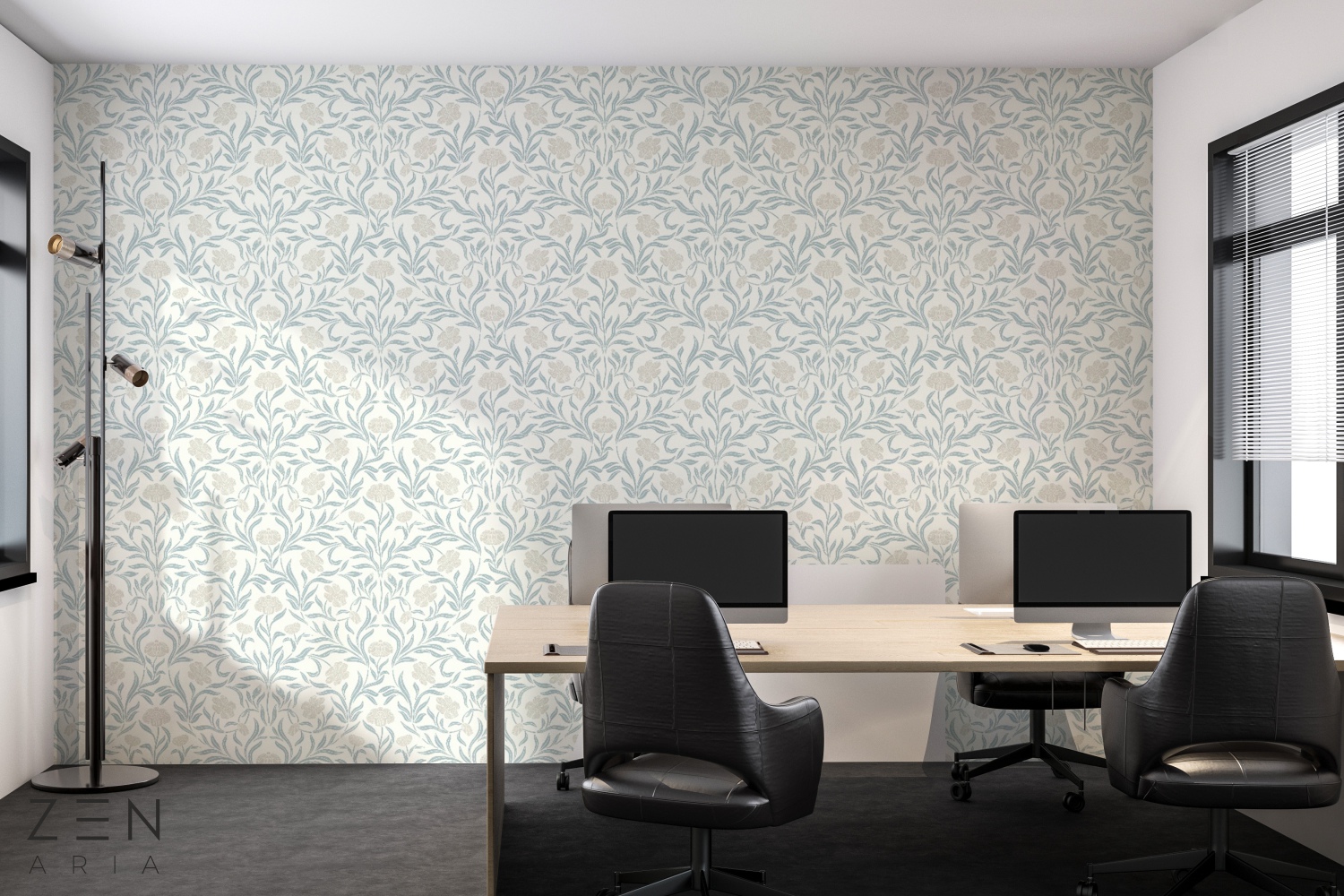 Branches and Leaf Crengute si Flori Mural Wallpaper Fototapet Personalizat Zenaria Tapet Floral Reverie Alb