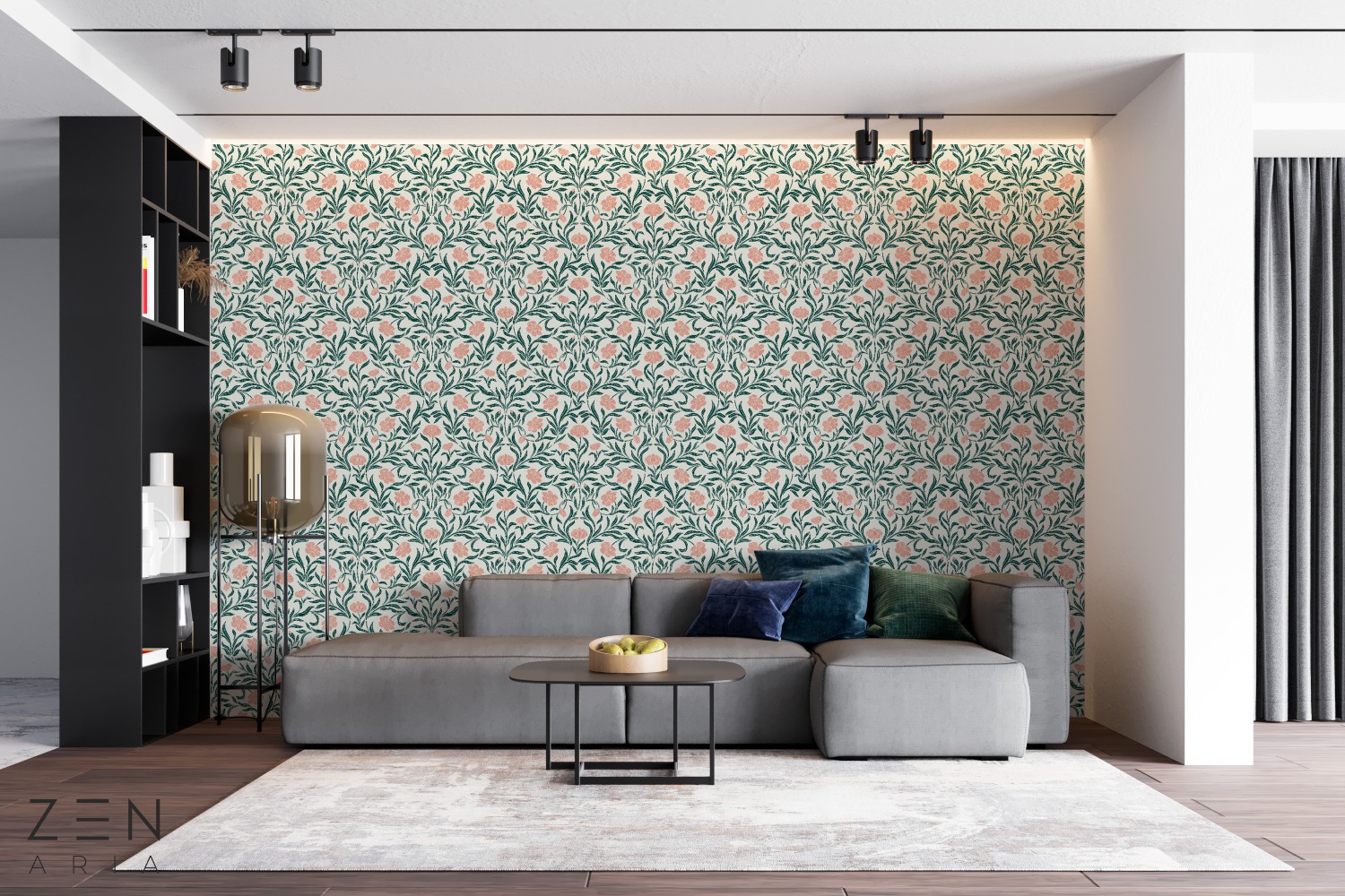 Branches and Leaf Crengute si Flori Mural Wallpaper Fototapet Personalizat Zenaria Tapet Floral Reverie Verde