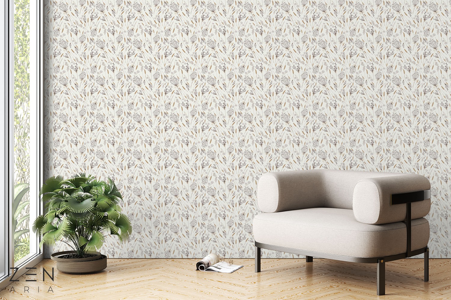 Dandelions and Flowe Flori si Papadii Mural Wallpaper Fototapet Personalizat Zenaria Tapet Blossom Breeze