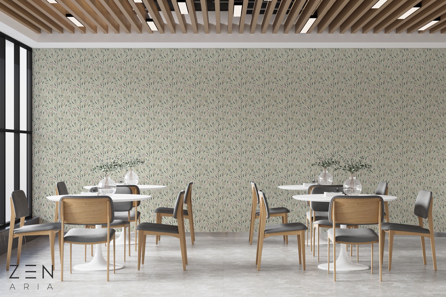 Dandelions and Flowe Flori si Papadii Mural Wallpaper Fototapet Personalizat Zenaria Tapet Blossom Breeze Crem