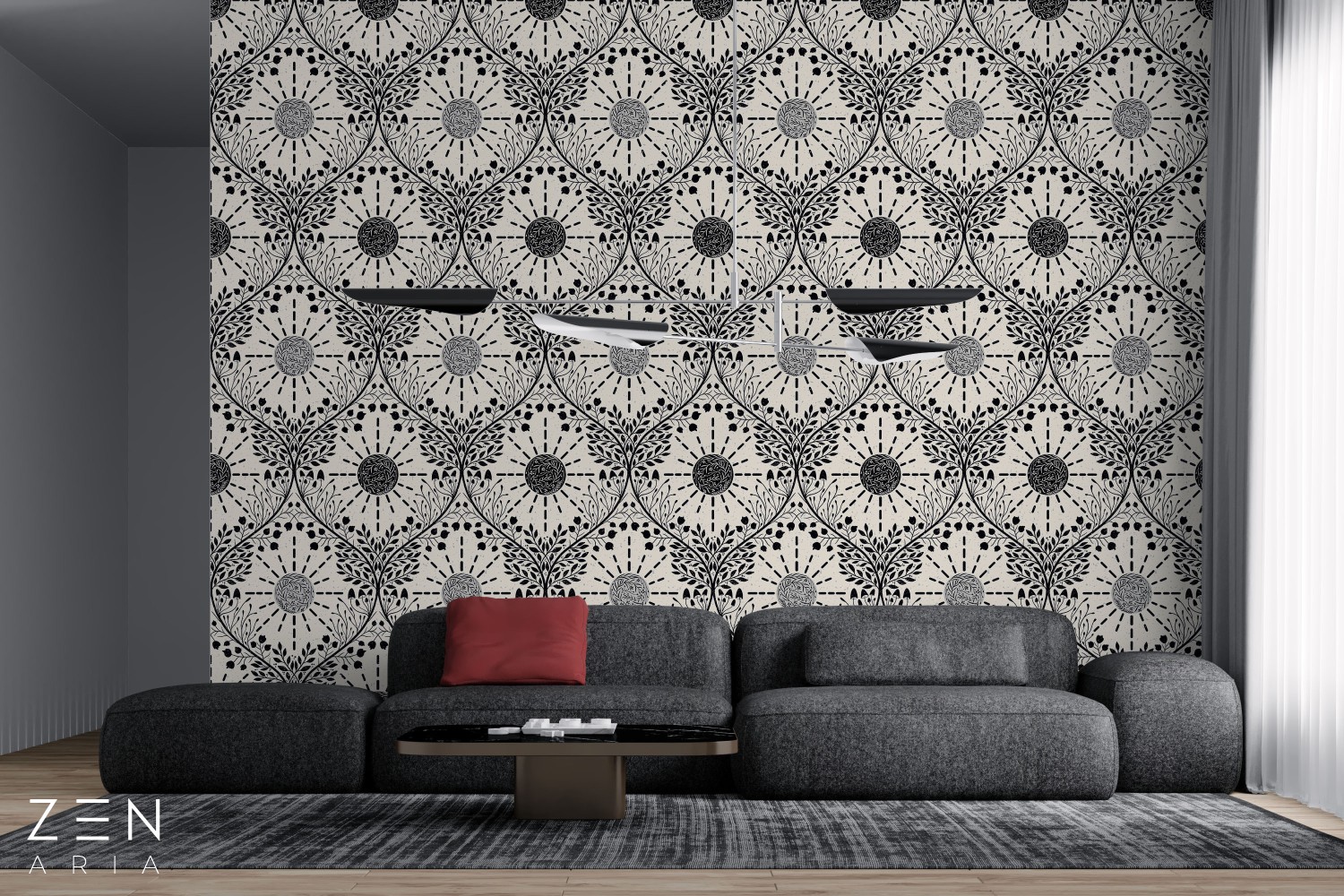 Mushrooms and Flower Soare si Flori Mural Wallpaper Fototapet Personalizat Zenaria Tapet Sun Symmetry