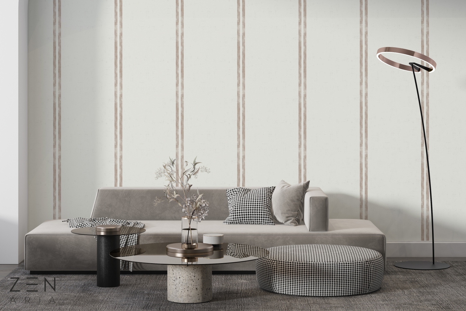 Textured and Lines Linii Dungi si Texturate Mural Wallpaper Fototapet Personalizat Zenaria Tapet Vertical Simplicity Crem