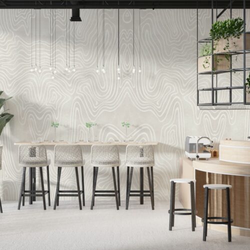 Wavy and Lines Linii si Valuri Mural Wallpaper Fototapet Personalizat Zenaria Tapet Fluid Harmony Crem