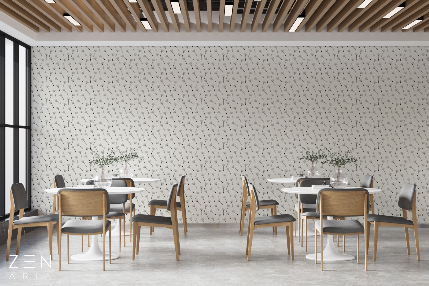 Dandelion and Pattern Papadii si Repetate Mural Wallpaper Fototapet Personalizat Zenaria Tapet Tender Touch