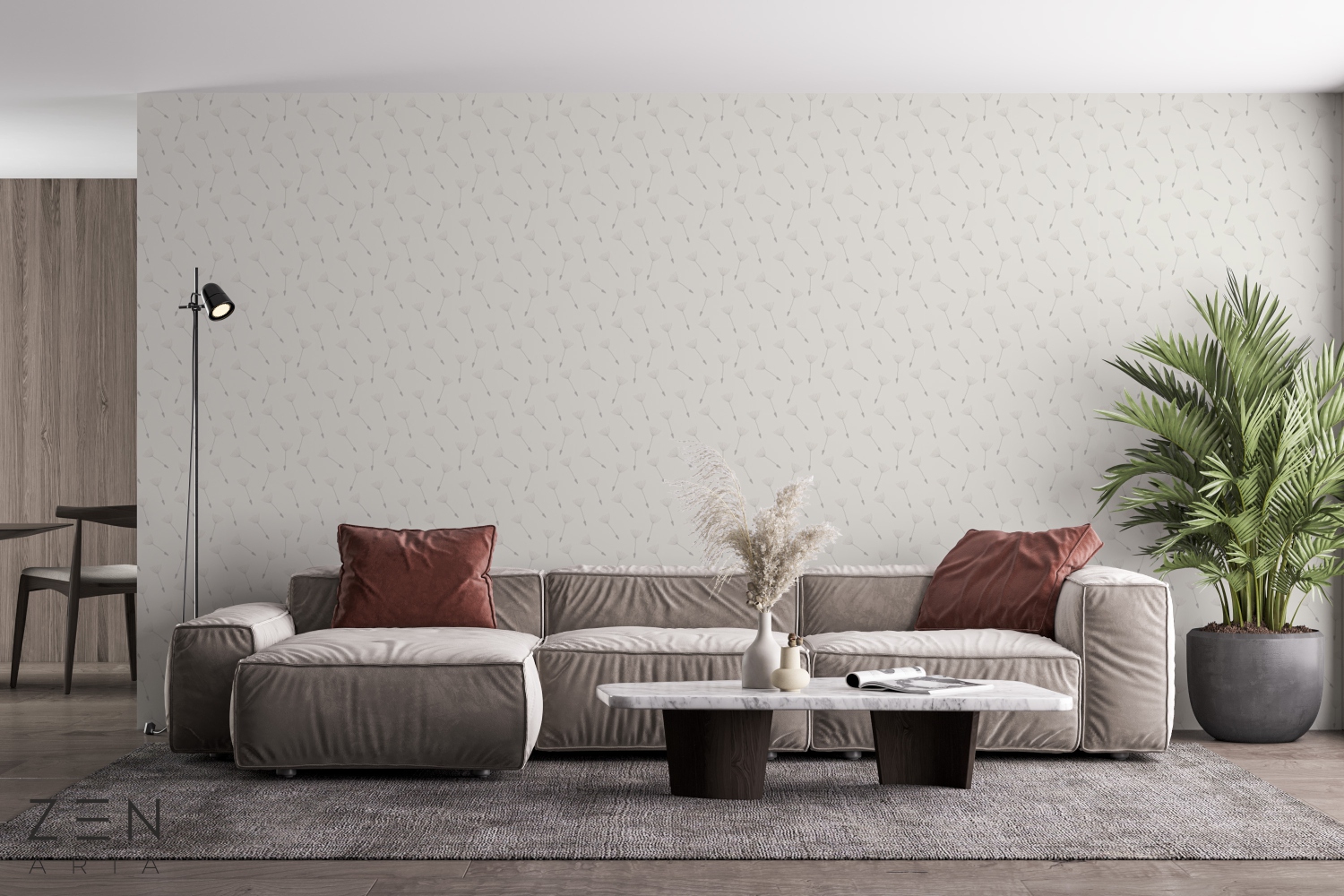 Dandelion and Pattern Papadii si Repetate Mural Wallpaper Fototapet Personalizat Zenaria Tapet Tender Touch