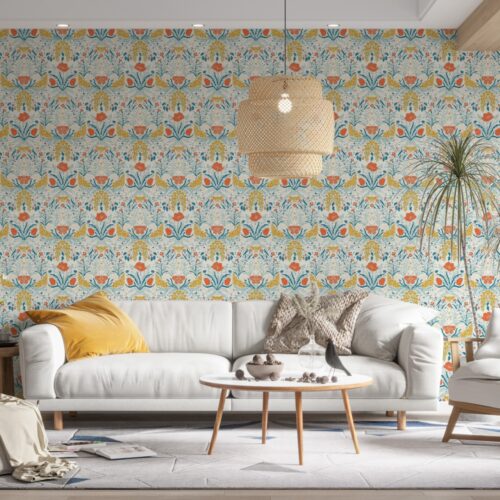 Flowers and Butterflies Fluturi si Flori Mural Wallpaper Fototapet Personalizat Zenaria Tapet Subtle Blooms