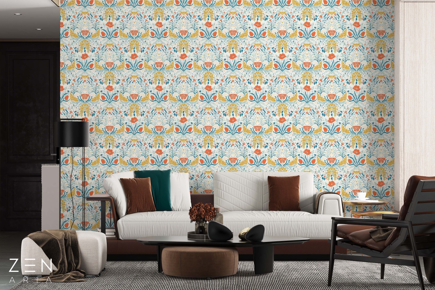 Flowers and Butterflies Fluturi si Flori Mural Wallpaper Fototapet Personalizat Zenaria Tapet Subtle Blooms