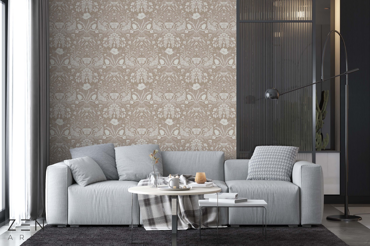 Flowers and Butterflies Fluturi si Flori Mural Wallpaper Fototapet Personalizat Zenaria Tapet Subtle Blooms