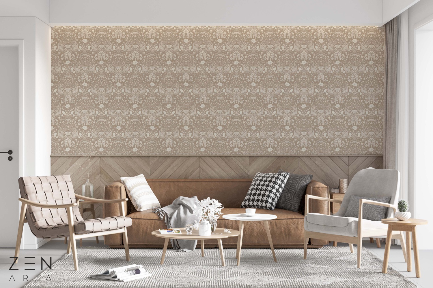 Flowers and Butterflies Fluturi si Flori Mural Wallpaper Fototapet Personalizat Zenaria Tapet Subtle Blooms