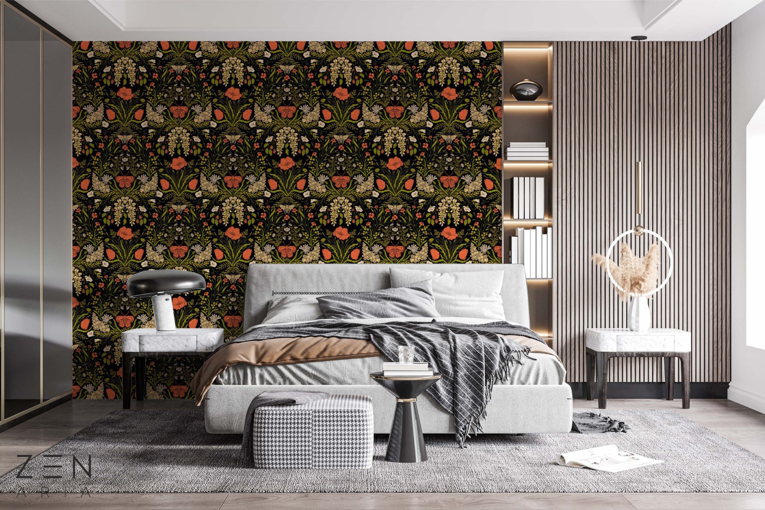 Flowers and Butterflies Fluturi si Flori Mural Wallpaper Fototapet Personalizat Zenaria Tapet Subtle Blooms