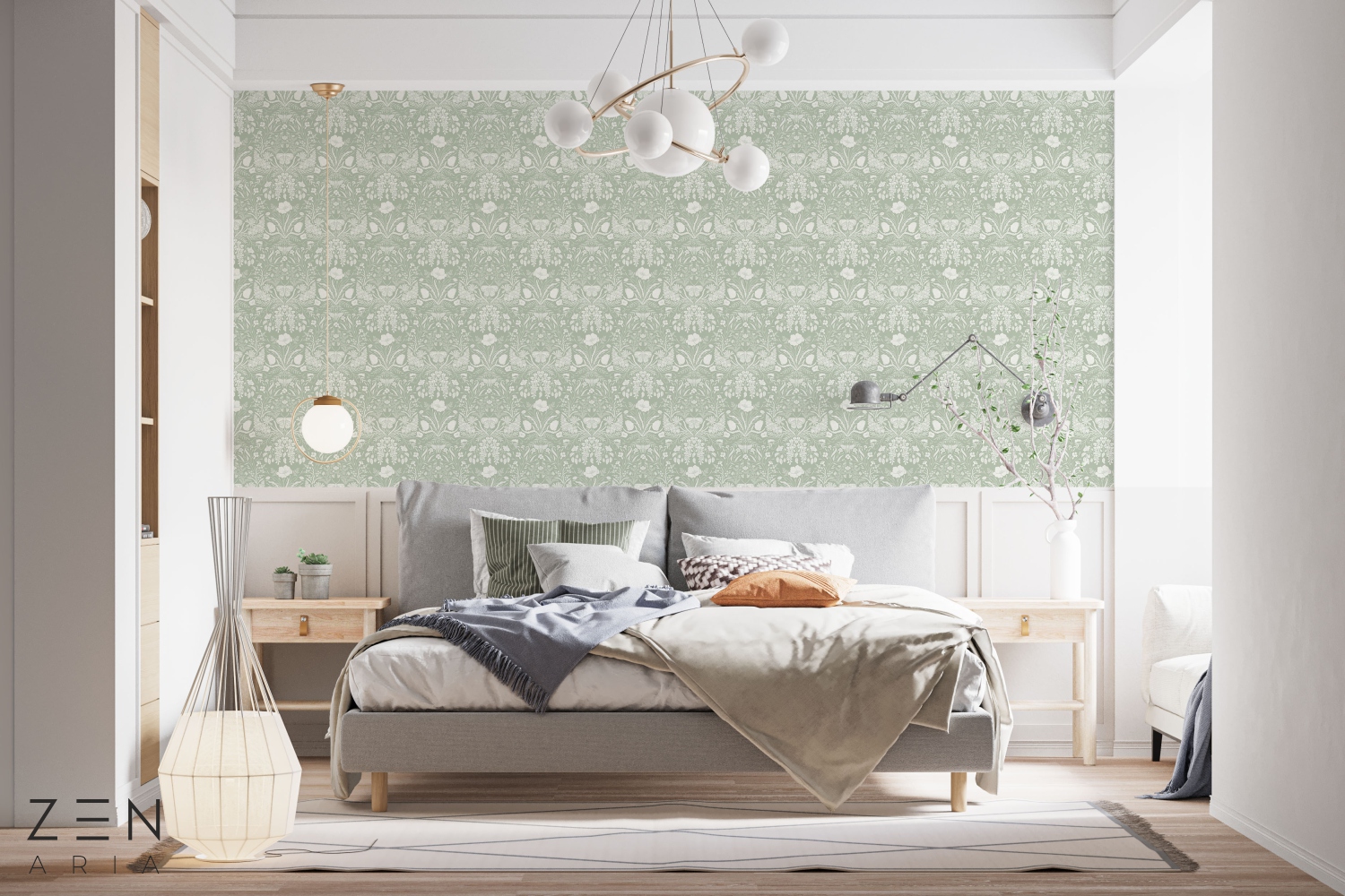 Flowers and Butterflies Fluturi si Flori Mural Wallpaper Fototapet Personalizat Zenaria Tapet Subtle Blooms