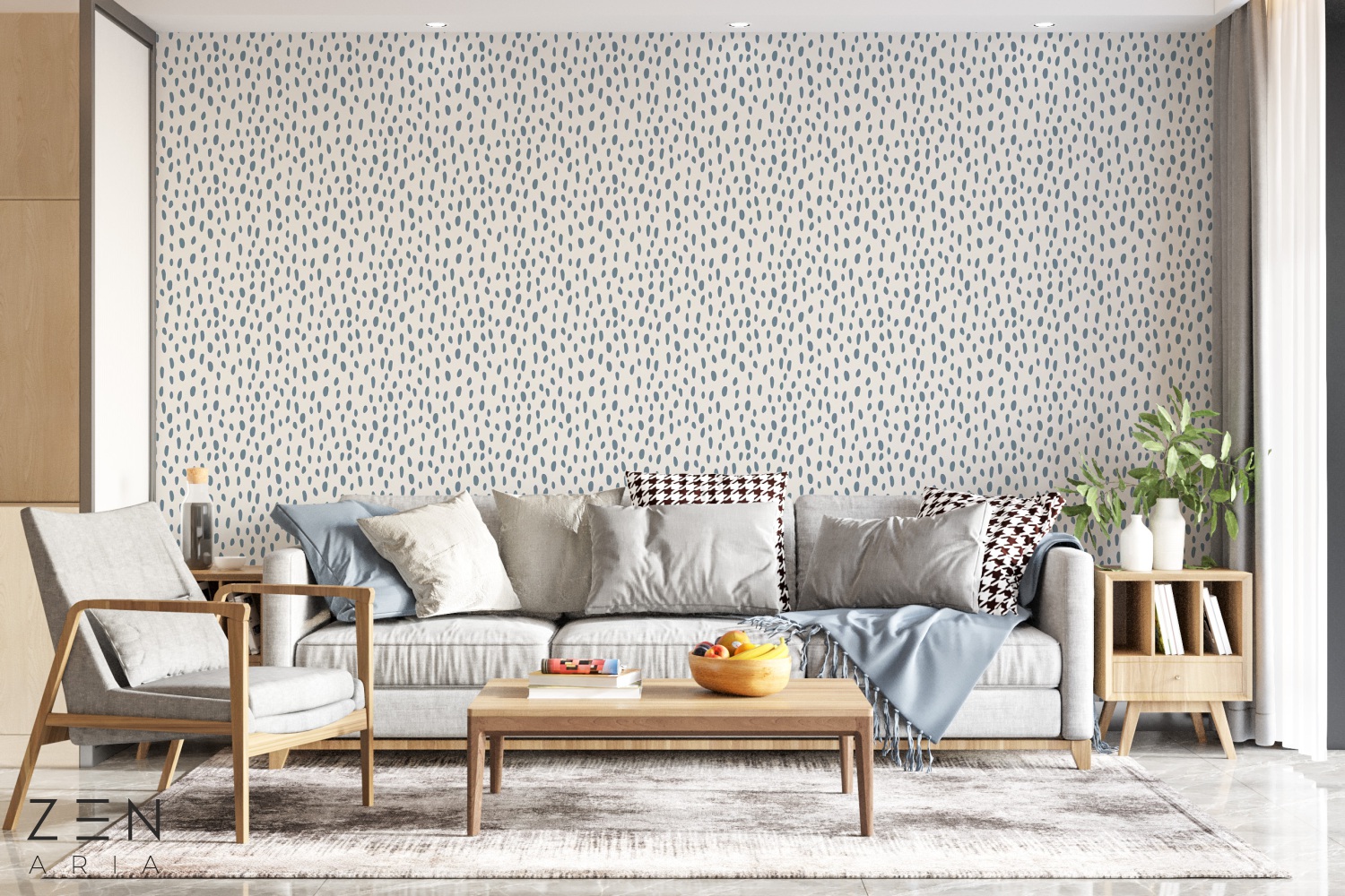 Happy and Points Punte si Pete Mural Wallpaper Fototapet Personalizat Zenaria Tapet Dotted Serenity