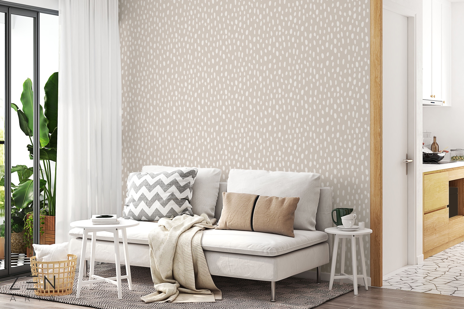 Happy and Points Punte si Pete Mural Wallpaper Fototapet Personalizat Zenaria Tapet Dotted Serenity