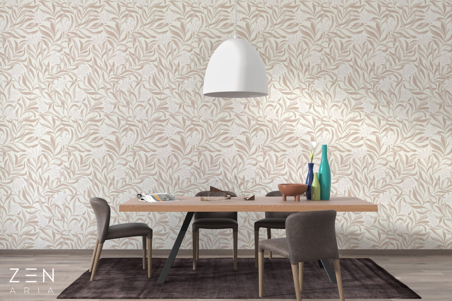 Leaf and Flower Flori si Crengi Mural Wallpaper Fototapet Personalizat Zenaria Tapet Blossom Rhythm