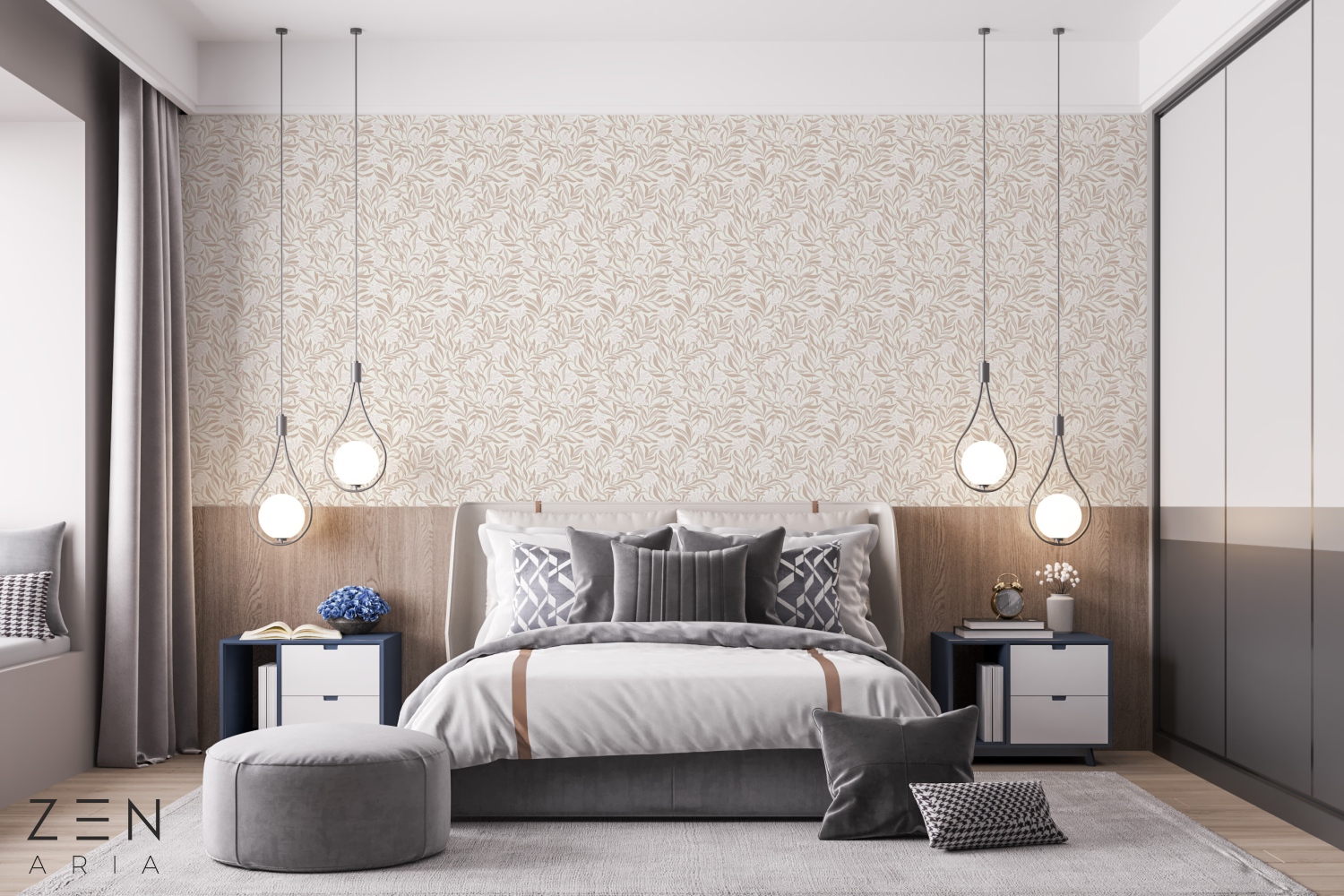 Leaf and Flower Flori si Crengi Mural Wallpaper Fototapet Personalizat Zenaria Tapet Blossom Rhythm