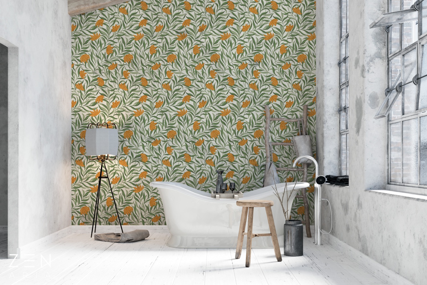 Leaf and Flower Flori si Crengi Mural Wallpaper Fototapet Personalizat Zenaria Tapet Blossom Rhythm