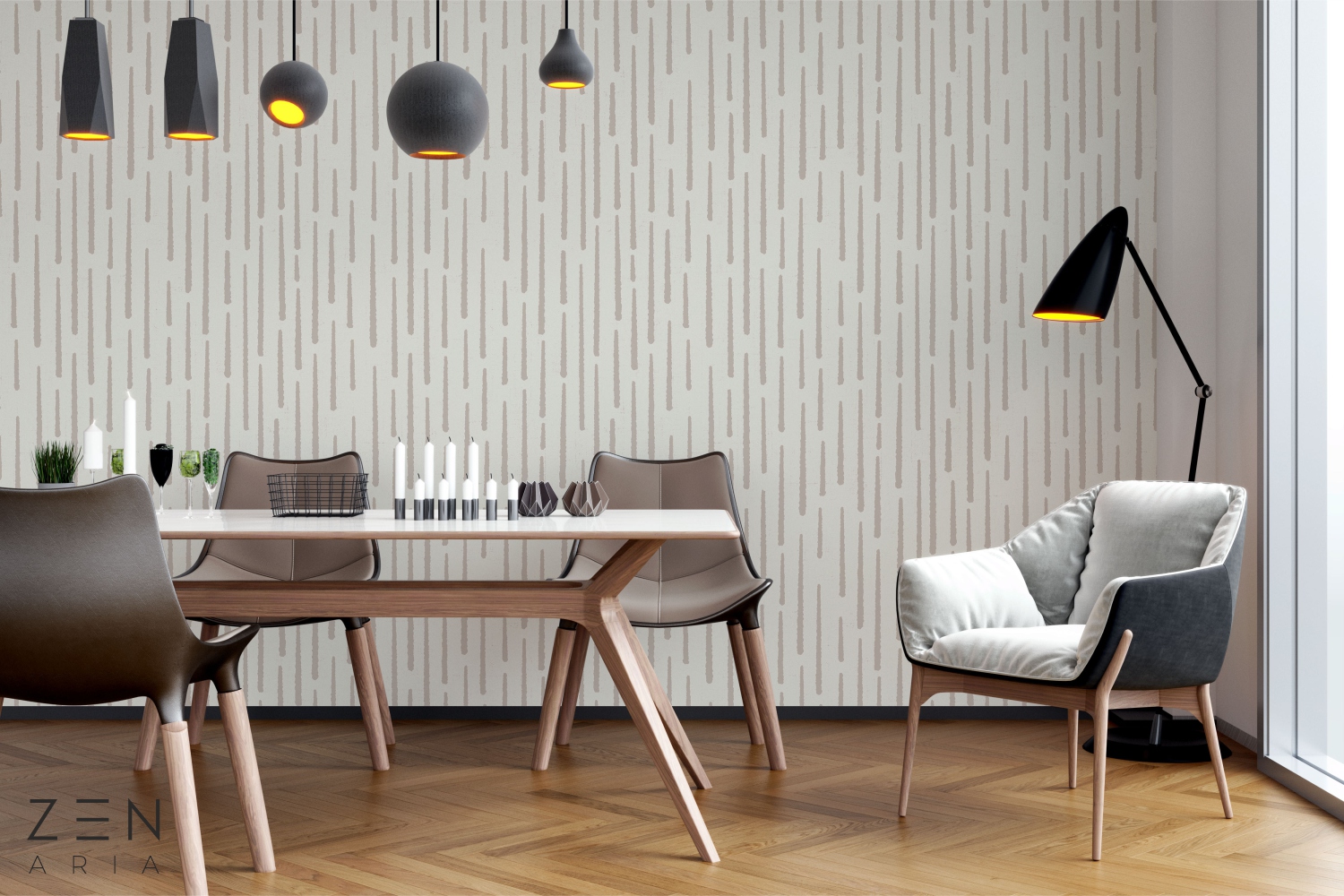 Repeat and Lines Linii si Repetate Mural Wallpaper Fototapet Personalizat Zenaria Tapet Rhythmic Lines Negru