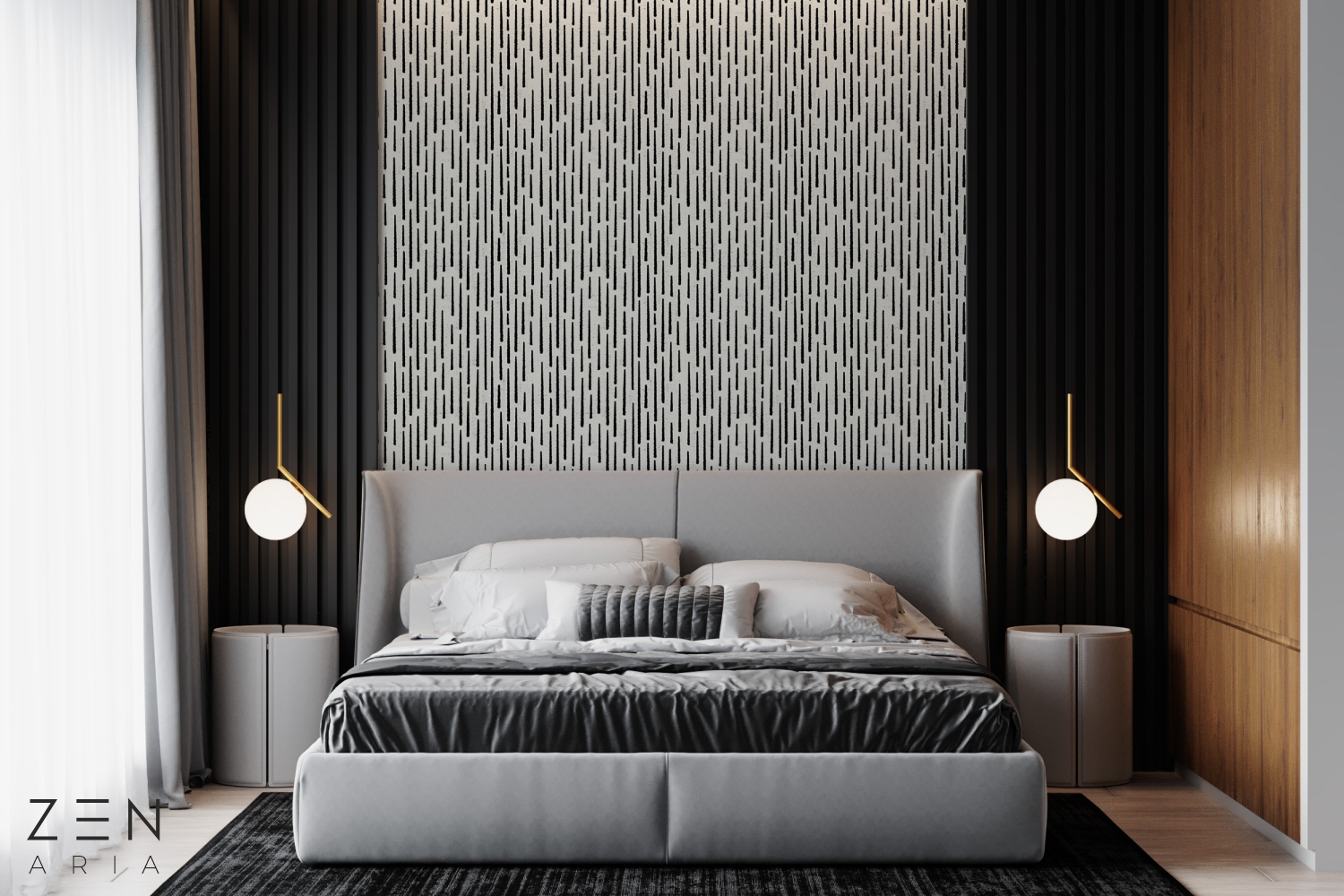 Repeat and Lines Linii si Repetate Mural Wallpaper Fototapet Personalizat Zenaria Tapet Rhythmic Lines Negru