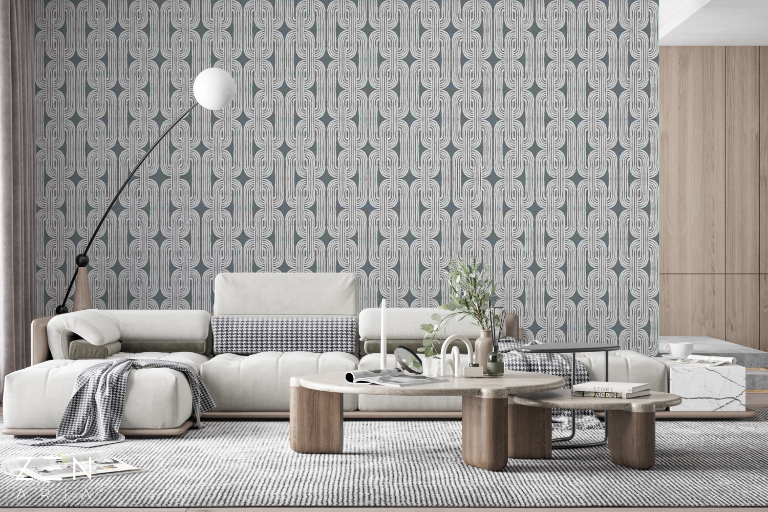 Lines and Rhythm Linii si Simetrie Mural Wallpaper Fototapet Personalizat Zenaria Tapet Elegant Loops