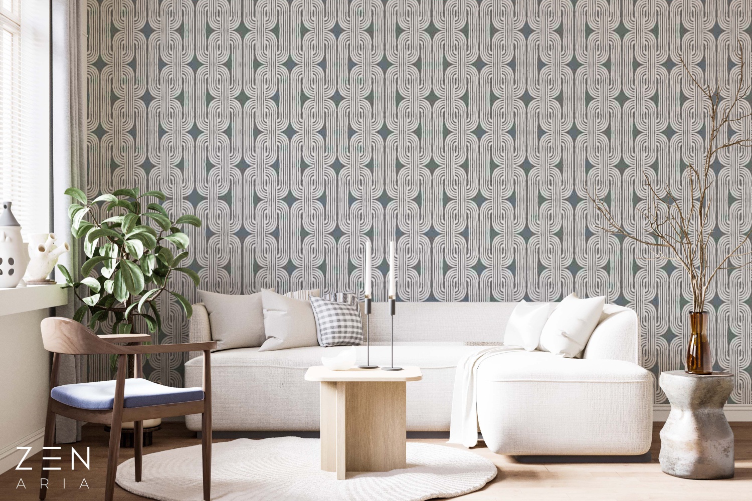 Lines and Rhythm Linii si Simetrie Mural Wallpaper Fototapet Personalizat Zenaria Tapet Elegant Loops