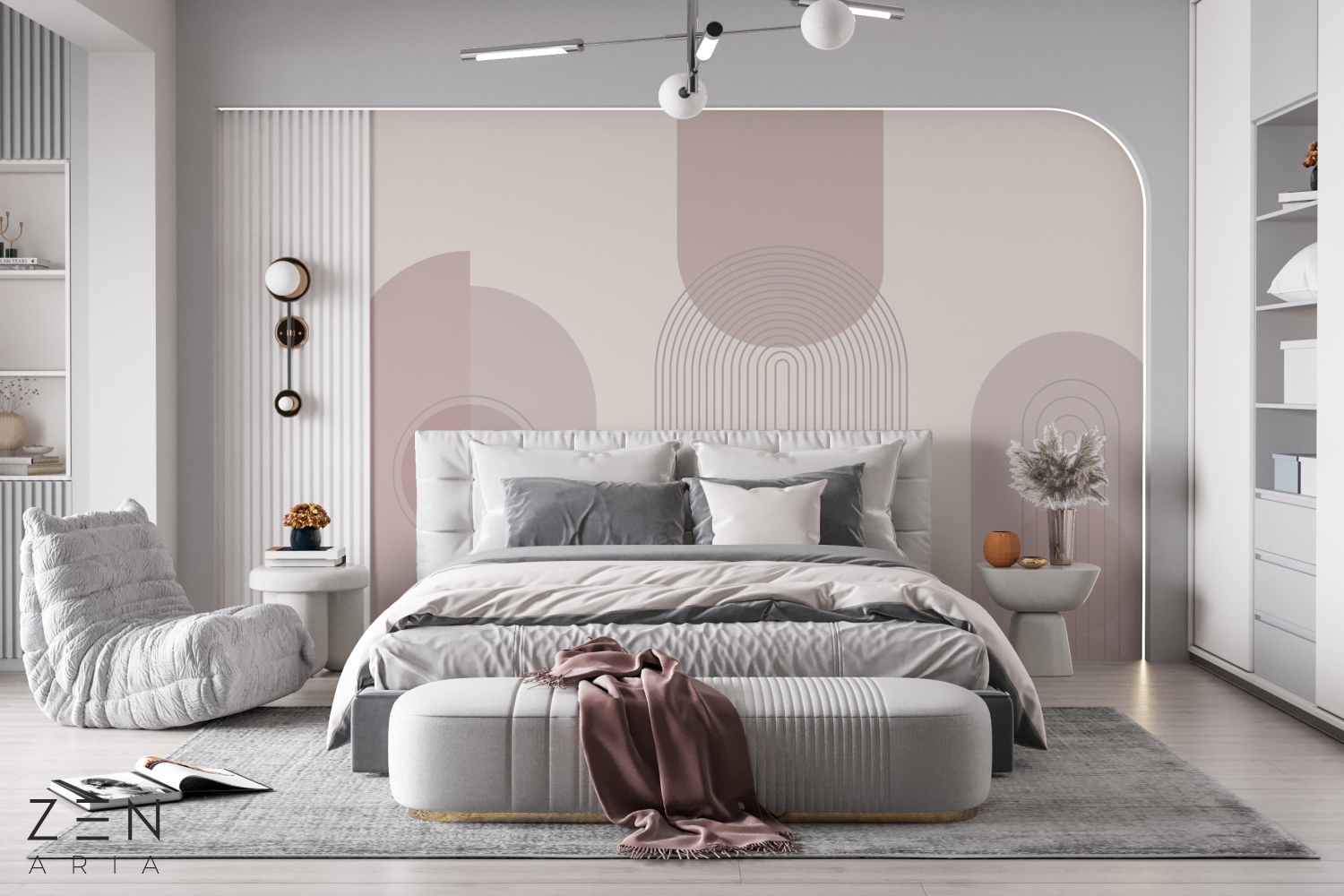 Arch and Circle Cercuri si Linii Mural Wallpaper Fototapet Personalizat Zenaria Tapet Mellow Arches