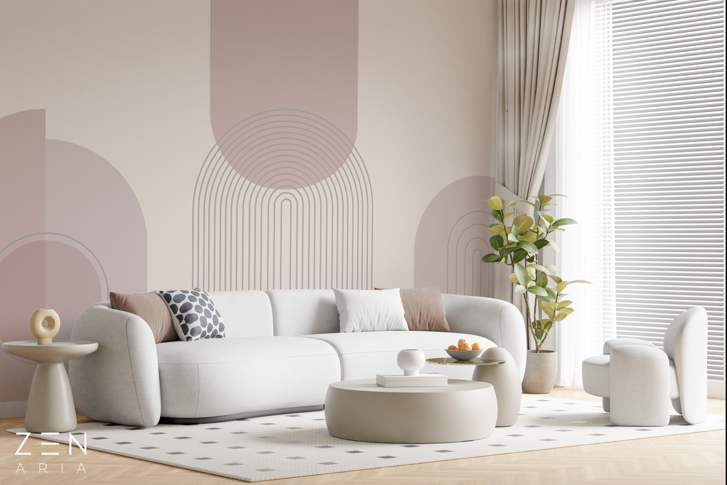 Arch and Circle Cercuri si Linii Mural Wallpaper Fototapet Personalizat Zenaria Tapet Mellow Arches