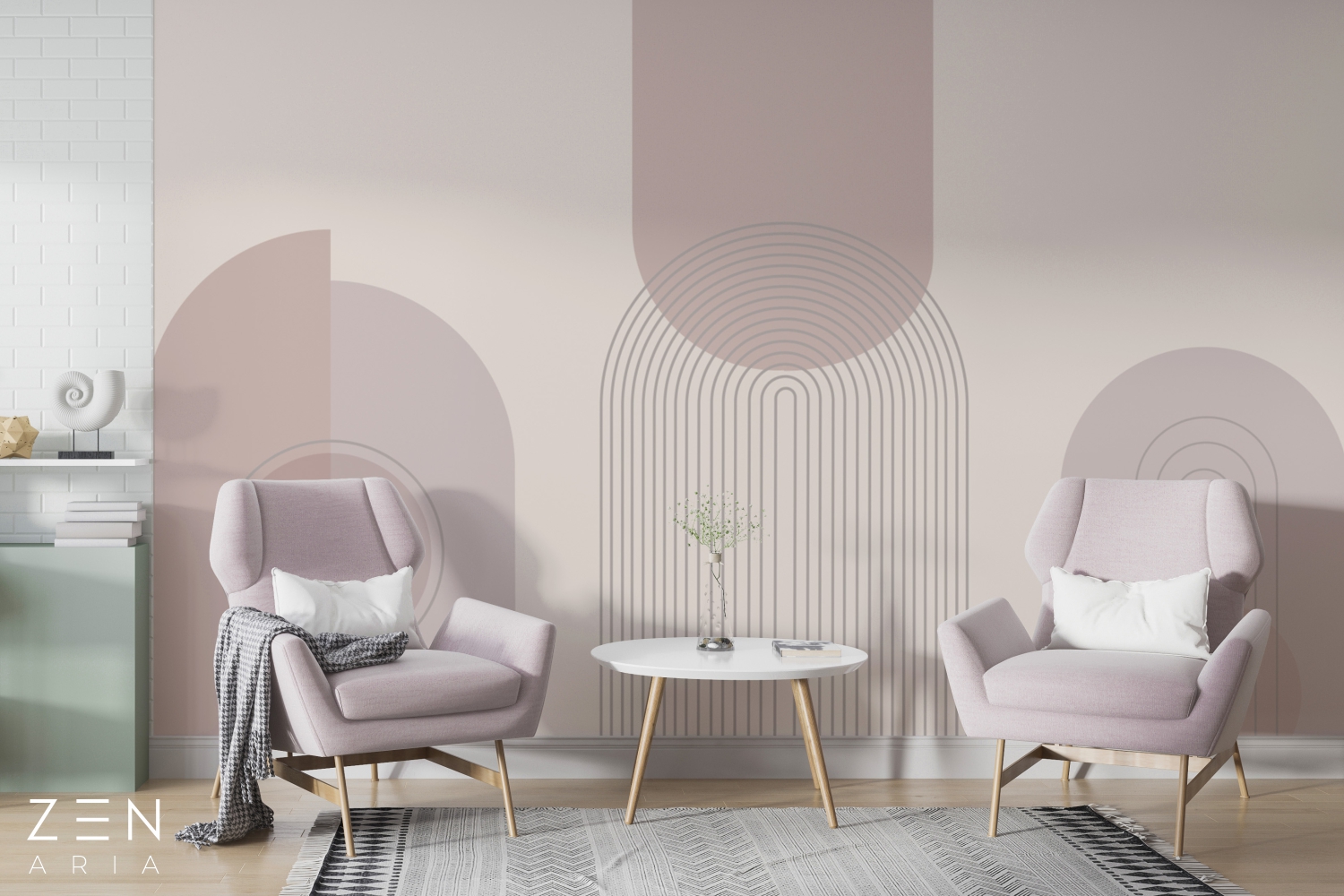 Arch and Circle Cercuri si Linii Mural Wallpaper Fototapet Personalizat Zenaria Tapet Mellow Arches