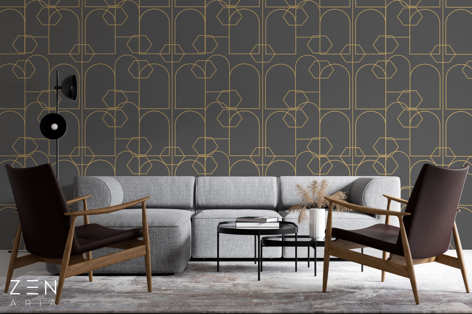 Arches and Form Arce si Forme Mural Wallpaper Fototapet Personalizat Zenaria Tapet Regal Geometry Maro