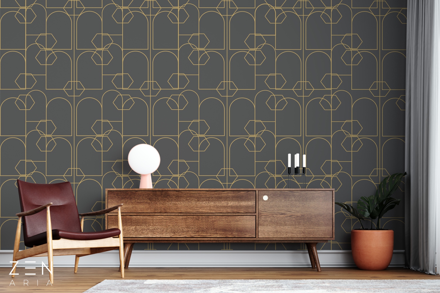 Arches and Form Arce si Forme Mural Wallpaper Fototapet Personalizat Zenaria Tapet Regal Geometry Maro