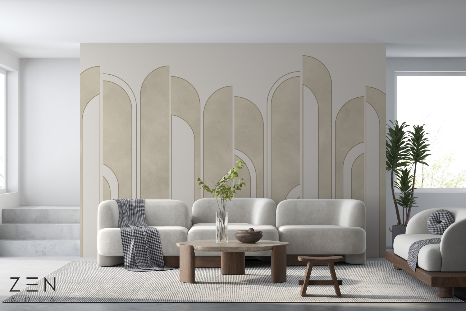 Arches and Texture Linii si Texturi Mural Wallpaper Fototapet Personalizat Zenaria Tapet Sculpted Silhouettes