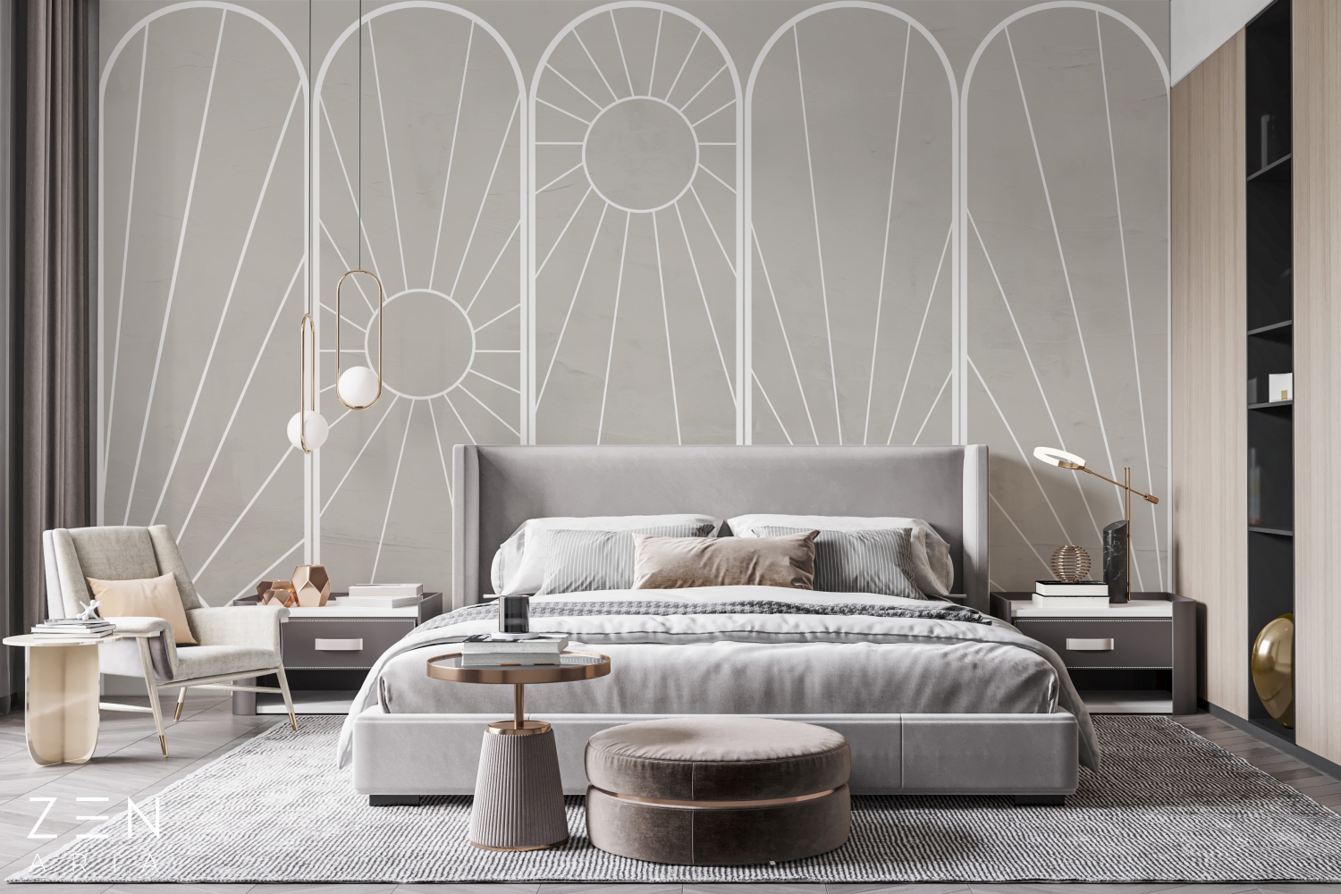 Light and Shine Soare si Luminos Mural Wallpaper Fototapet Personalizat Zenaria Tapet Sunrise Lines